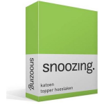 Snoozing - Katoen - Topper - Hoeslaken - 90x210 - Lime - Groen