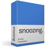 Snoozing Jersey Hoeslaken - 100% Gebreide Jersey Katoen - Lits-jumeaux (180x200 Cm) - Meermin - Blauw