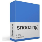 Snoozing Jersey Hoeslaken - 100% Gebreide Jersey Katoen - 1-persoons (90x210/220 Cm) - Meermin - Blauw