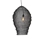 QAZQA Oosterse hanglamp 70 cm - Nidum - Zwart