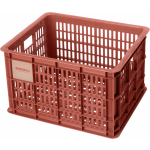 Basil Fietskrat Crate medium 27 liter 34 x 40 x 25 cm - terra red - Zwart