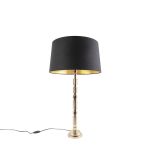 QAZQA Art deco tafellamp goud met katoenen kap 45 cm - Torre - Zwart