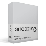 Snoozing - Katoen - Split-topper - Hoeslaken - Lits-jumeaux - 180x200 Cm - - Grijs