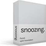 Snoozing - Flanel - Split-topper - Hoeslaken - 180x210/220 Cm - - Grijs