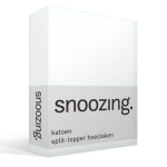 Snoozing - Katoen - Split-topper - Hoeslaken - Lits-jumeaux - 200x210/220 Cm - - Wit