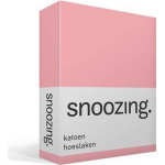Snoozing - Katoen - Hoeslaken - 160x210 - - Roze