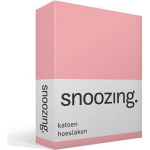 Snoozing - Katoen - Hoeslaken - 200x200 - - Roze