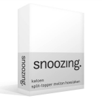 Snoozing - Molton - Split-topper - Hoeslaken - Katoen - 180x200 - Wit