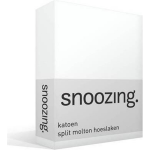 Snoozing - Katoen - Split - Molton - Hoeslaken - 160x200 Cm - Wit