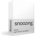 Snoozing - Katoen - Split - Molton - Hoeslaken - 180x200 Cm - Wit