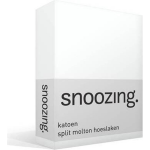 Snoozing - Katoen - Split - Molton - Hoeslaken - 200x200 Cm - Wit