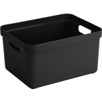 1x Stuks Kunststof Opbergbakken/opbergmanden 32 Liter - Opbergbox - Zwart