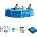 Intex Zwembad - Metal Frame - 305 X 76 Cm - Ways Onderhoudspakket, Filterpomp & Grondzeil - Blauw