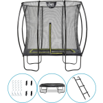 EXIT Toys Exit - Trampoline Met Veiligheidsnet, Afdekhoes, Ladder En Verankeringsset - 153x214cm - Zwart