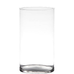 Transparante Home-basics Cylinder Vorm Vaas/vazen Van Glas 29 X 14 Cm - Vazen