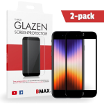 2-pack Bmax Apple Iphone Se 2022 Screenprotector - Glass - Full Cover 5d - Black