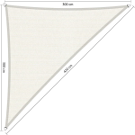Shadow Comfort Compleet Pakket: 90 Graden Driehoek 3x3x4,2m Arctic White Met Rvs Bevestigingsset En Buitendoekreiniger