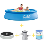 Intex Zwembad - Easy Set - 244 X 61 Cm - Inclusief Solarzeil, Filterpomp & Filter - Blauw