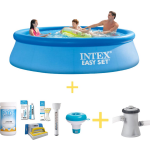 Intex Zwembad - Easy Set - 305 X 76 Cm - Inclusief Ways Onderhoudspakket & Filterpomp - Blauw