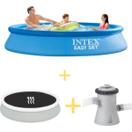 Intex Zwembad - Easy Set - 305 X 61 Cm - Inclusief Solarzeil & Filterpomp - Blauw