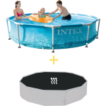 Intex Zwembad - Metal Frame - Strandzijde - 305 X 76 Cm - Inclusief Solarzeil - Blauw
