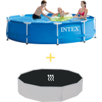 Intex Zwembad - Metal Frame - 305 X 76 Cm - Inclusief Solarzeil - Blauw