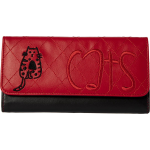 Biggdesign Cats Dames Portemonnee - Portefeuille Vrouwen - Rood - Zwart