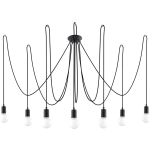 Lamponline Hanglamp Edison 7 Lichts E27 - Negro