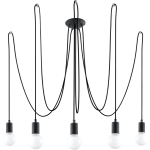 Lamponline Hanglamp Edison 5 Lichts E27 - Zwart