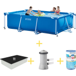 Intex Zwembad - Frame Pool - 300 X 200 X 75 Cm - Inclusief Solarzeil, Filterpomp & Filter - Blauw