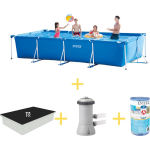 Intex Zwembad - Frame Pool - 450 X 220 X 84 Cm - Inclusief Solarzeil, Filterpomp & Filter - Blauw