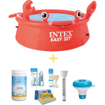 Intex Zwembad - Easy Set - 183 Cm - Krab Editie - Inclusief Ways Onderhoudspakket - Rood