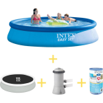 Intex Zwembad - Easy Set - 396 X 84 Cm - Inclusief Solarzeil, Filterpomp & Filter - Blauw