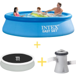 Intex Zwembad - Easy Set - 305 X 76 Cm - Inclusief Solarzeil & Filterpomp - Blauw