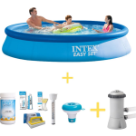 Intex Zwembad - Easy Set - 366 X 76 Cm - Inclusief Ways Onderhoudspakket & Filterpomp - Blauw