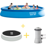 Intex Zwembad - Easy Set - 457 X 84 Cm - Inclusief Solarzeil & Filterpomp - Blauw