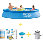 Intex Zwembad - Easy Set - 305 X 61 Cm - Inclusief Ways Onderhoudspakket & Filterpomp - Blauw