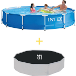 Intex Zwembad - Metal Frame - 366 X 76 Cm - Inclusief Solarzeil - Blauw