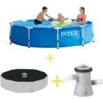 Intex Zwembad - Metal Frame - 305 X 76 Cm - Inclusief Solarzeil & Filterpomp - Blauw