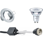 BES LED Led Spot Set - Gu10 Fitting - Inbouw Rond - Glans Chroom - Kantelbaar Ø83mm - Philips - Corepro 840 36d - 3.5w -