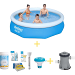 Bestway Zwembad - Fast Set - 305 X 76 Cm - Inclusief Ways Onderhoudspakket & Filterpomp - Blauw