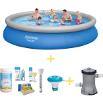 Bestway Zwembad - Fast Set - 457 X 84 Cm - Inclusief Ways Onderhoudspakket & Filterpomp - Blauw