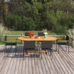 Vidaxl 7-delige Tuinset Poly Rattan - Zwart