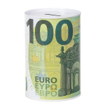 Spaarpot 100 Euro Biljet Print Metaal 10 X 15 Cm - Spaarpotten - Groen