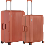 Carry On Protector Luxe Kofferset - Tsa Trolleyset M+l Formaat Met 4-delige Packer Set - Kliksloten - Terra - Oranje