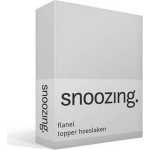 Snoozing - Flanel - Topper - Hoeslaken - 160x220 Cm - - Grijs