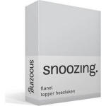 Snoozing - Flanel - Topper - Hoeslaken - 200x200 Cm - - Grijs