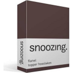 Snoozing - Flanel - Topper - Hoeslaken - 180x200 Cm - - Bruin