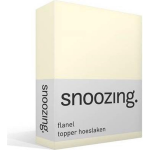 Snoozing - Flanel - Topper - Hoeslaken - 200x220 Cm - - Wit