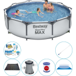 Bestway Zwembad Set - 7-delig - Steel Pro Max Rond 305x76 Cm - Grijs